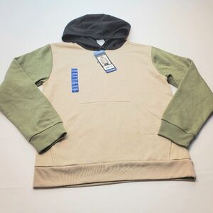 Adidas Youth Hoodie Tan, Black Green Sweater With Pockets Size L (14-16) Unisex